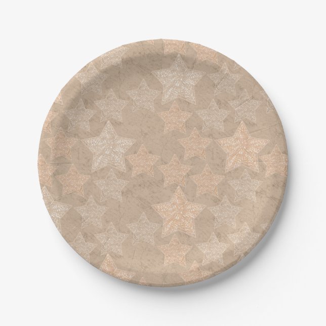 Plato De Papel Fondo de arte de moda con estrellas. (Anverso)