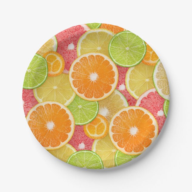 Plato De Papel Fondo de cítricos (Anverso)