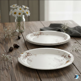 Plato De Papel Fondo de las flores Elegante Minimalista