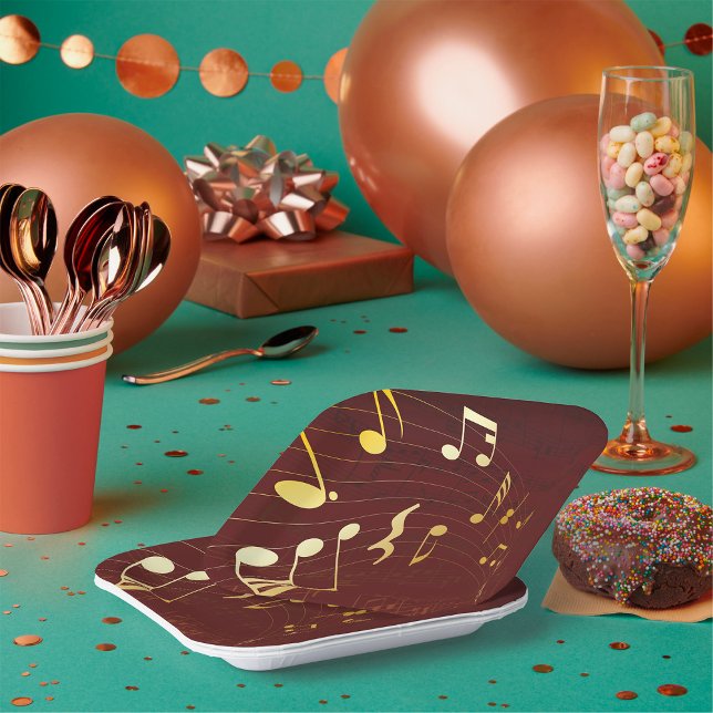 Plato De Papel Fondo de notas musicales (Subido por el creador)
