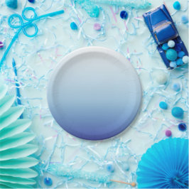 Plato De Papel Fondo degradado azul minimalista