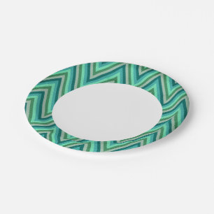 Plato De Papel Fondo en trazo Zig Zag