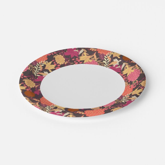 Plato De Papel Fondo floral 2 (Angular)