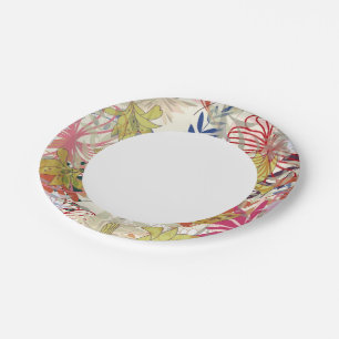 Plato De Papel Fondo floral 6