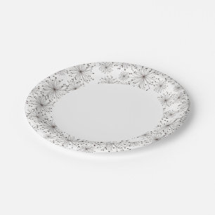 Plato De Papel Fondo floral retro
