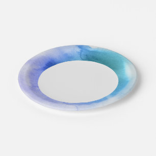 Plato De Papel Fondo pintado a mano con acuarela abstracta 12