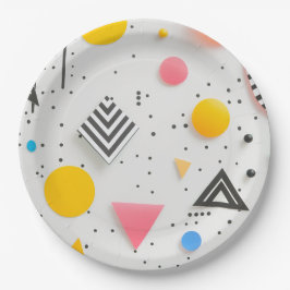 Plato De Papel Fondo superior de formas y rayas