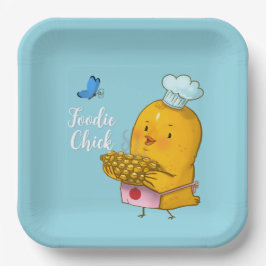 Plato De Papel Foodie Chick Paper Plate  