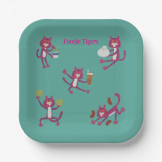 Plato De Papel Foodie Tigers