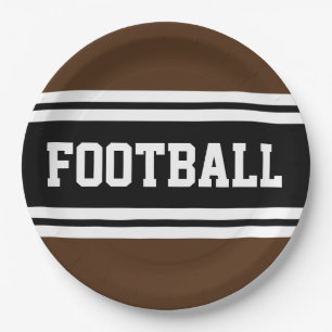 Plato De Papel FOOTBALL Atlético Marrón Blanco Carreras Rayas