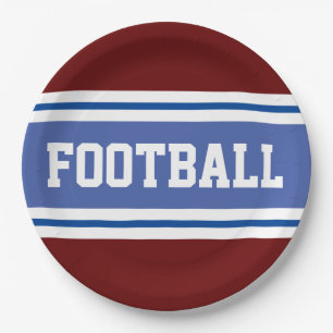 Plato De Papel FOOTBALL Blue Deep Red White Carreras