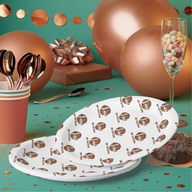 Plato De Papel Football second year down boy birthday  (Multi)