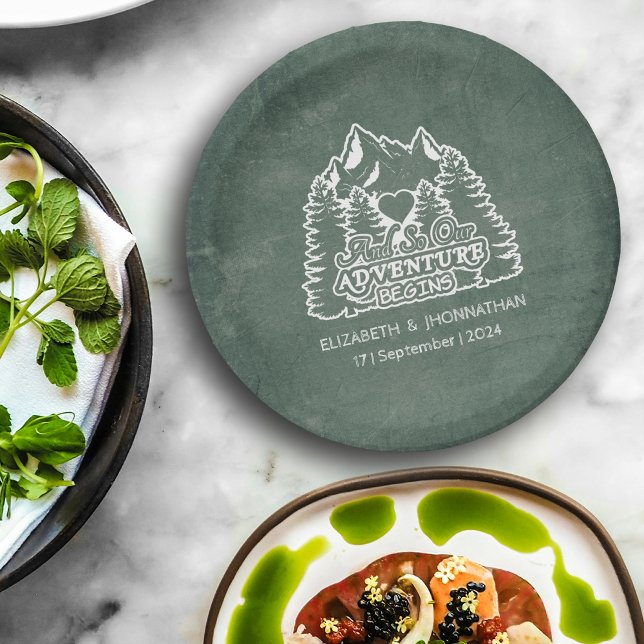 Plato De Papel Forest Adventure comienza a citar a un Boda verde  (Subido por el creador)