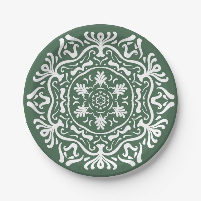 Plato De Papel Forest Mandala (Anverso)