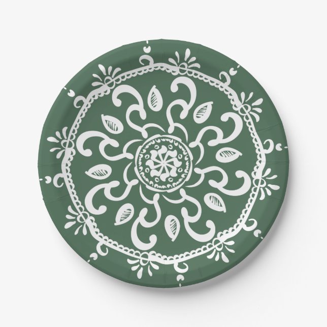 Plato De Papel Forest Mandala (Anverso)