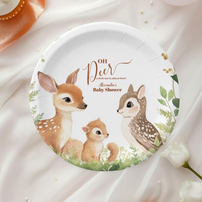 Plato De Papel Forest Woodland Oh Deer (Subido por el creador)