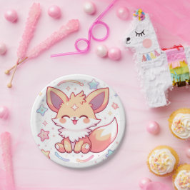 Plato De Papel Forestal encantado Fox Baby Shower