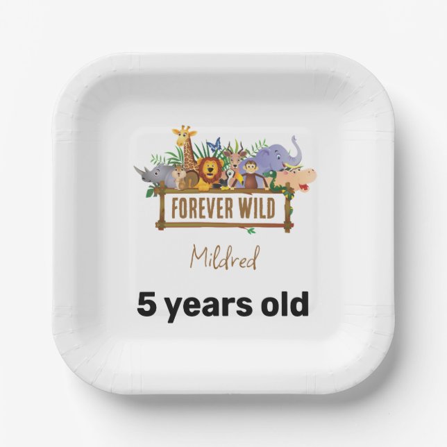 Plato De Papel Forever Wilthday Paper Plate (Anverso)
