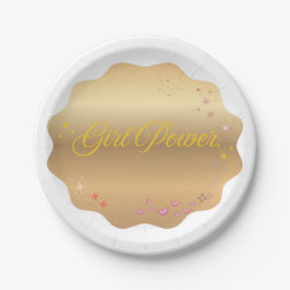 Plato De Papel Forma de poder del chica