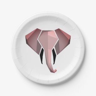 Plato De Papel Formas simples Geometría Cabeza elefante