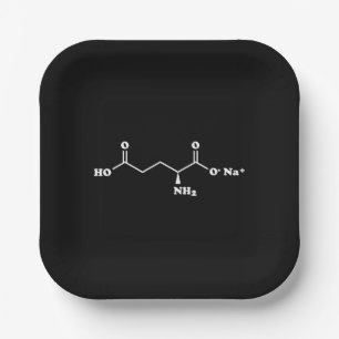 Plato De Papel Fórmula química de la Molécula de glutamato monosó