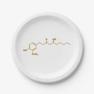 Plato De Papel Fórmula química de la Molécula Ginger Gingerol