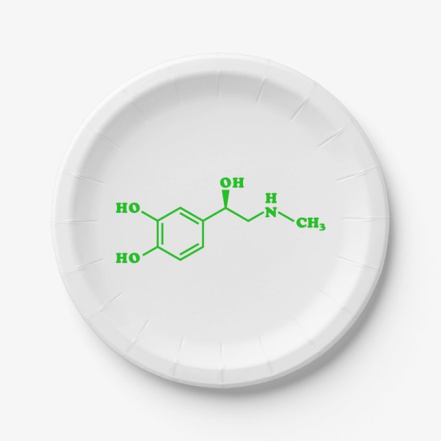 Plato De Papel Fórmula Química Molecular Adrenalina (Anverso)