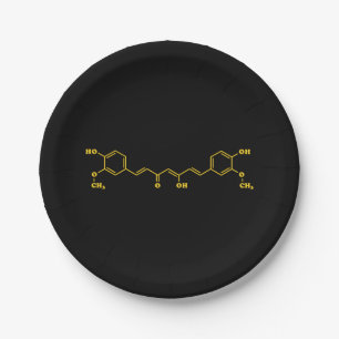 Plato De Papel Fórmula química molecular de Curcumin Turmérica