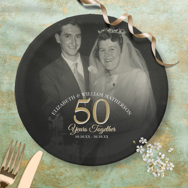 Plato De Papel Foto de aniversario de cualquier año juntos Boda (Subido por el creador)