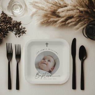 Plato De Papel Foto de bautismo