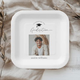 Plato De Papel Foto de bienvenida a la celebración de graduación 