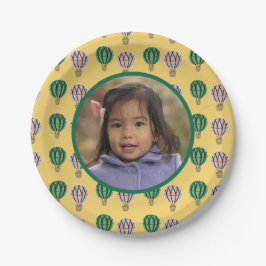 Plato De Papel Foto de cumpleaños con globo aerostático