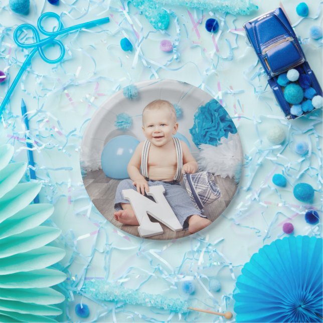 Plato De Papel Foto de cumpleaños de niños personalizados (Fiesta)