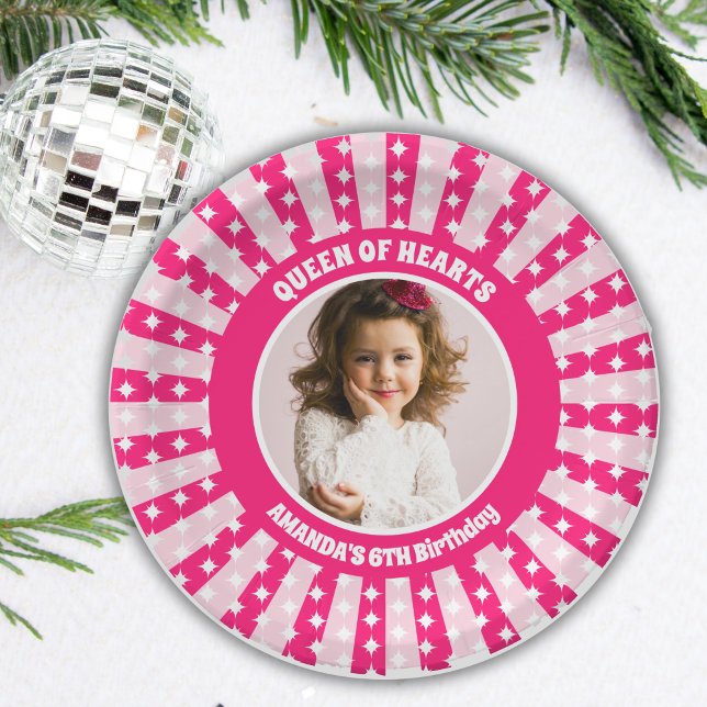 Plato De Papel Foto De Fiesta De Cumpleaños De Reina Rosa Retro D (Subido por el creador)