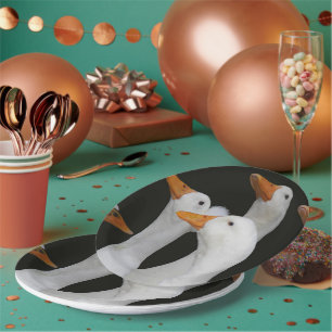 Plato De Papel Foto de Gaggle of White Ducks
