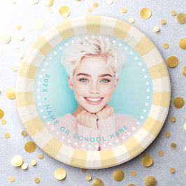 Plato De Papel Foto de graduación de estudiantes de bronceado de 