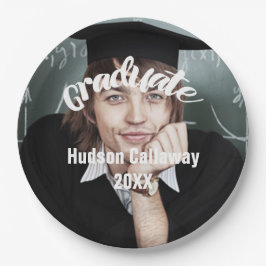 Plato De Papel Foto de graduación Nombre del año de graduación