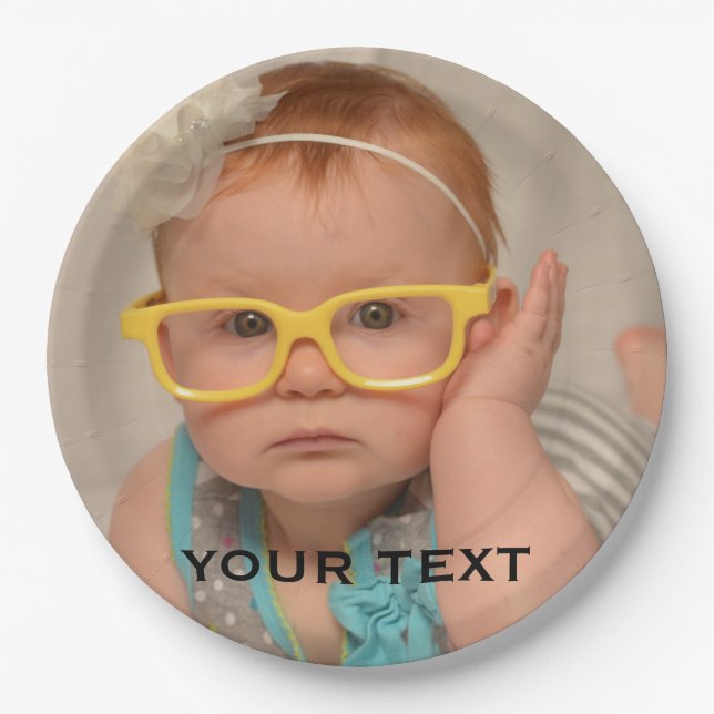 Plato De Papel Foto de la familia de niños pequeños (Anverso)