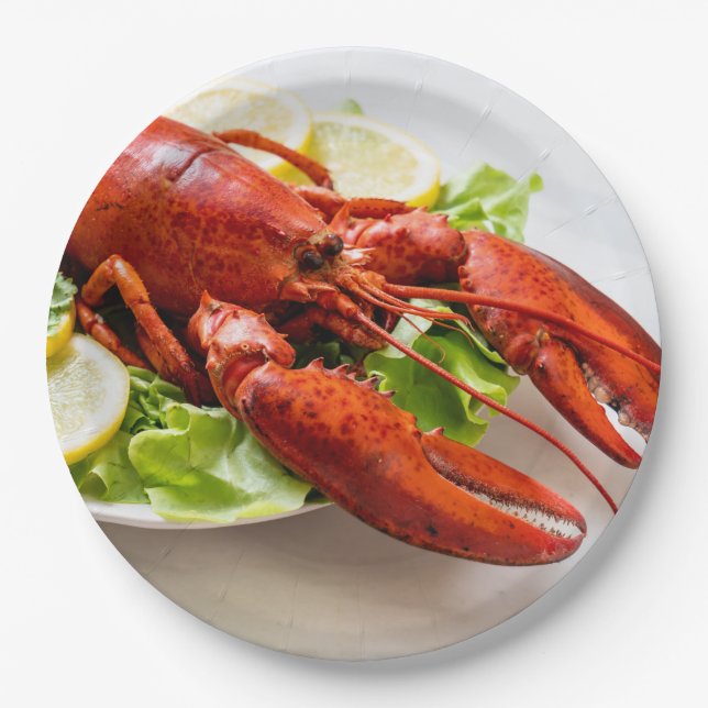 Plato De Papel Foto de Lobster (Anverso)