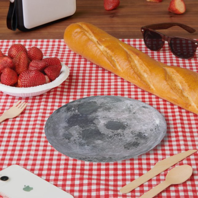 Plato De Papel Foto de luna gris (Picnic)