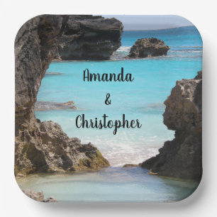 Plato De Papel Foto de Tropical Island Coast & Sea Boda