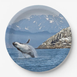 Plato De Papel Foto de vida silvestre Alaska Humpback Whale
