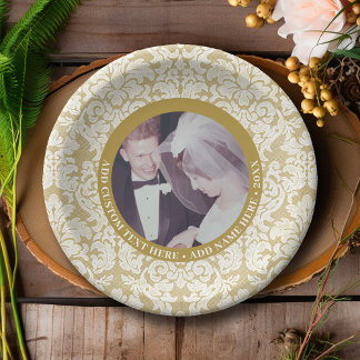 Plato De Papel Foto del 50º Aniversario de Boda y Encaje