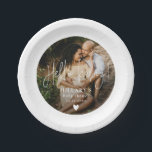 Plato De Papel Foto elegida caligrafía Baby Shower Hello baby<br><div class="desc">Crea la perfecta ducha de bebé con mi encantadora colección de caligrafía caprichosa invitaciones y decoración de ducha de bebé negro y blanco. Elevar su celebración con elegantes diseños monocromos que presentan una caligrafía intrincada y elementos minimalistas. Crea momentos inolvidables para tu día especial con este encantador conjunto de invitaciones...</div>