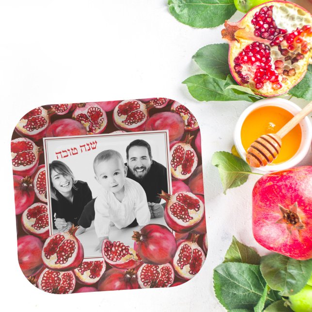 Plato De Papel Foto familiar de Pomegranate Rosh Hashanah (Subido por el creador)