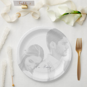 Plato De Papel Foto Nuestra Boda Recepción