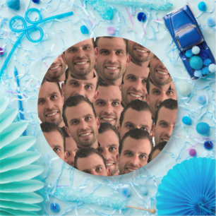 Plato De Papel Foto personalizada Face Picture Única Foto Cumplea