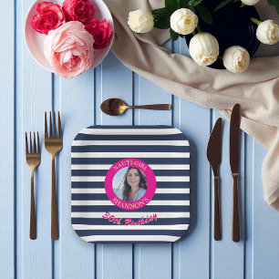 Plato De Papel Foto personalizada Placas de cumpleaños de banda n