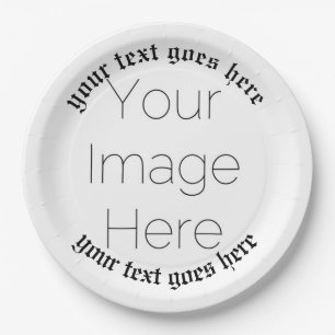 Plato De Papel Foto personalizada y texto Iglesia - Bautismo reli