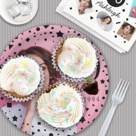 Plato De Papel Foto personalizado 30.ª Placa de papel de Brthday